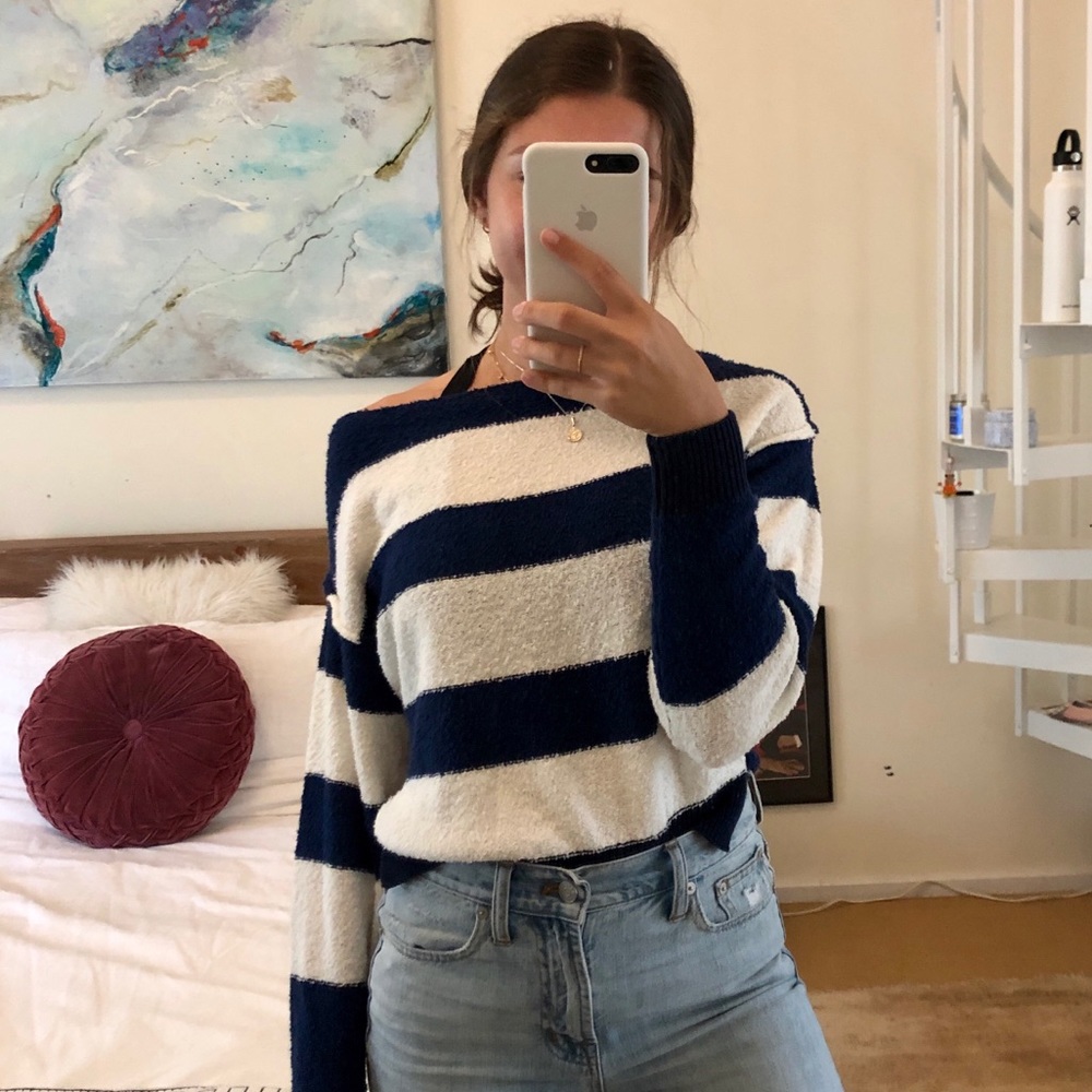 NWOT Free People Striped Sweater - Picture 2 of 4